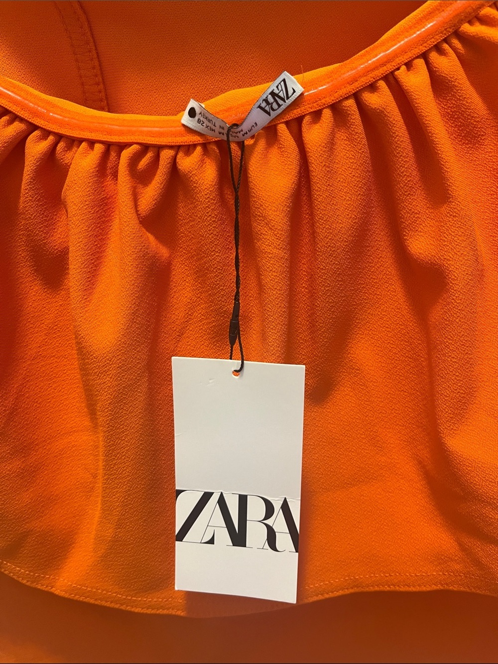 Zara Orange Off-Shoulder Ruffle Top - Picture 6 of 6